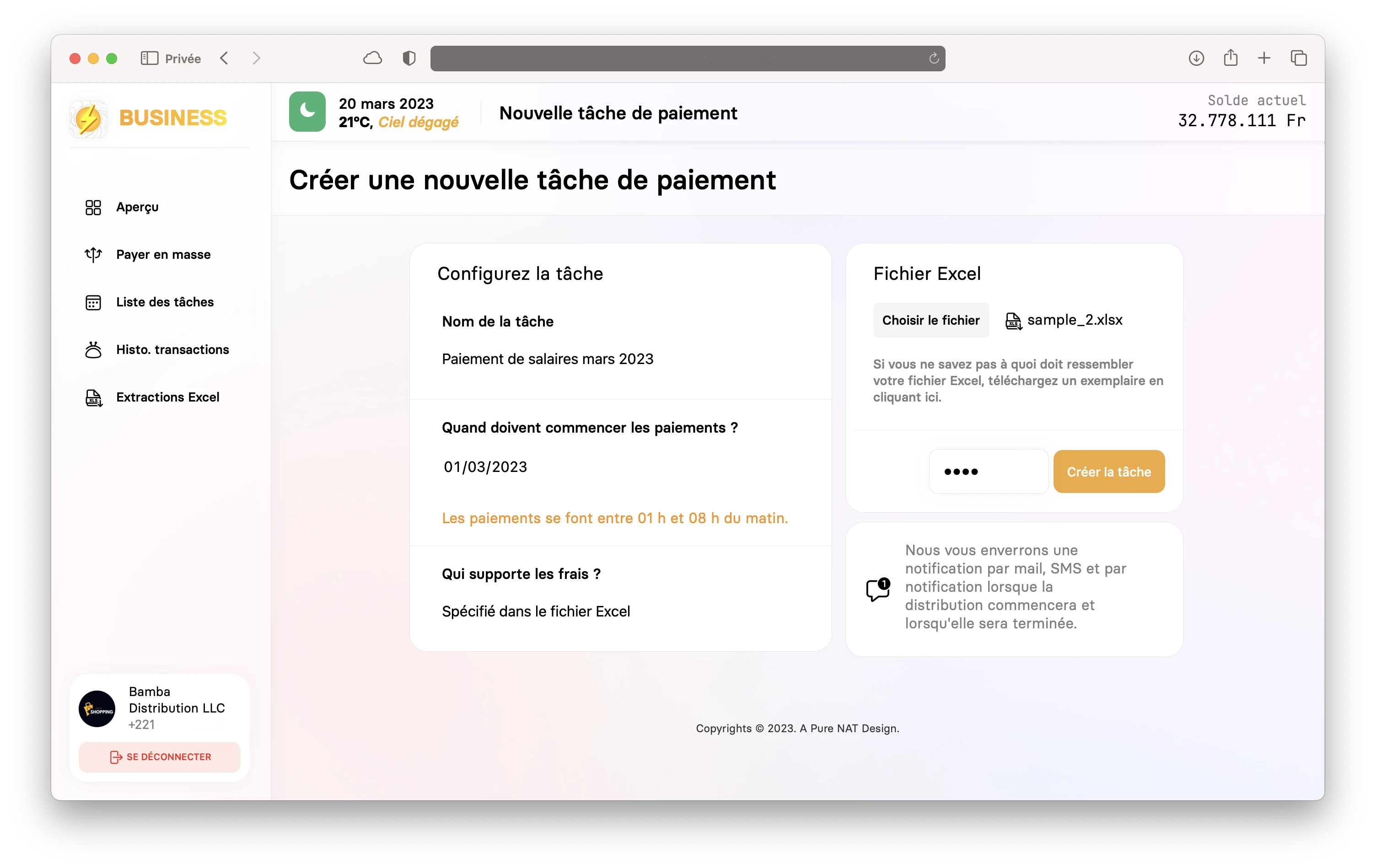 create business flash kalpé